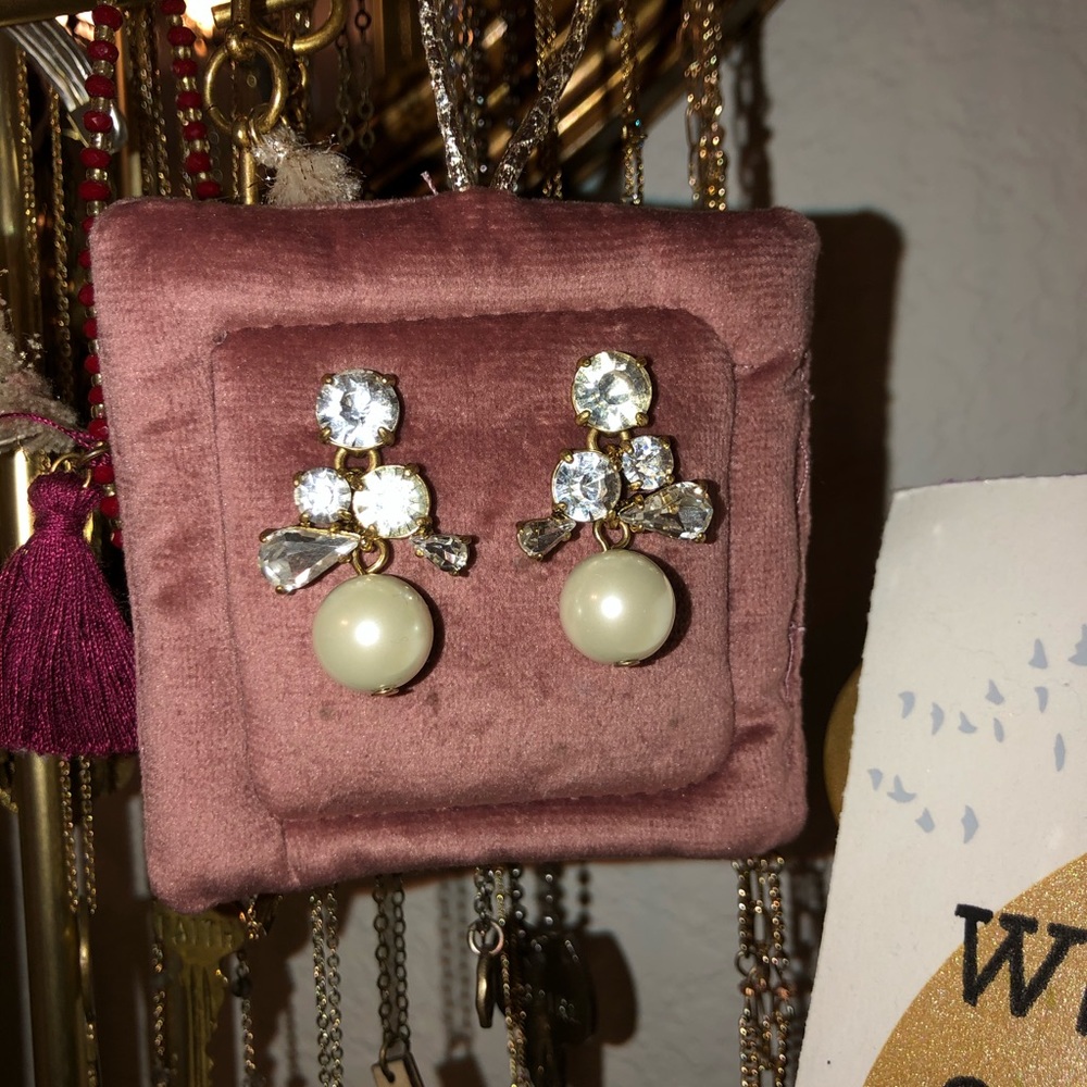 J. Crew Diamond Peal Earings